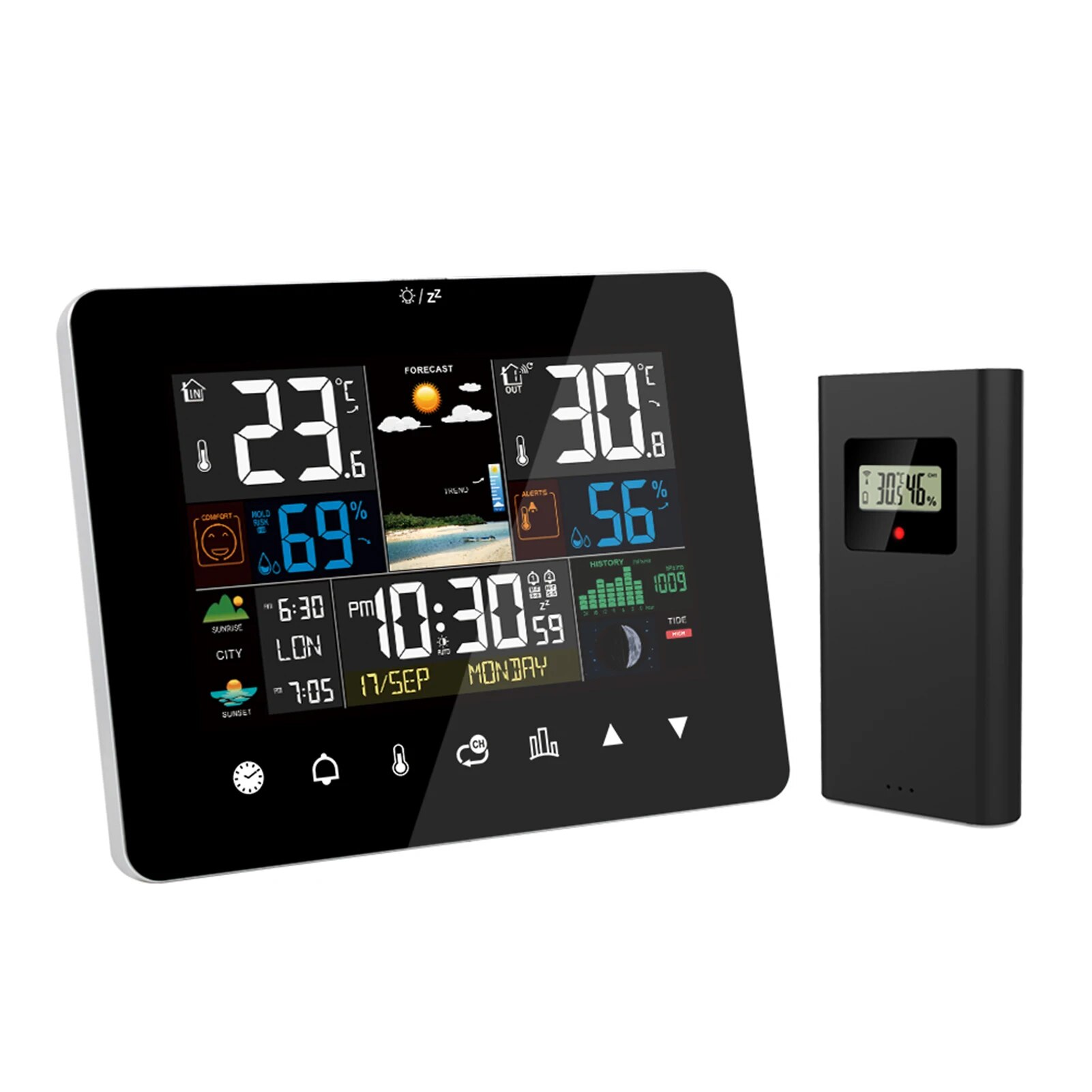 Garden Weather Station - FJ3362G 기상 관측소 알람 시계 온도계