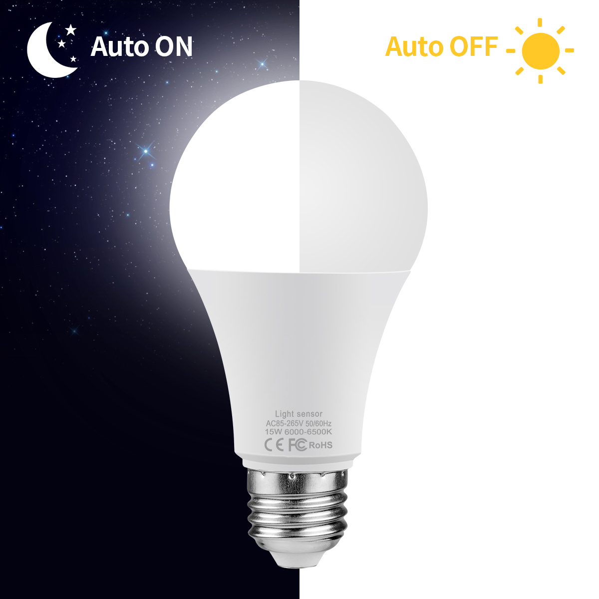 Smart Garden Festoon Lights - AC110V/220V 주야간 조명 자동 켜짐 꺼짐