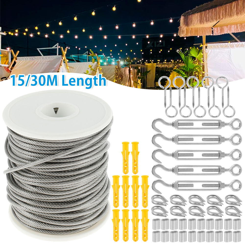 Smart Garden Fence - 15M/30M 와이어 케이블 로프 스테인레스 스틸