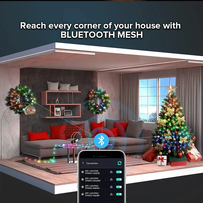 DIY RGBIC 스마트 문자열 조명 USB 전원 블루 - Smart Garden Festoon Lights 리뷰 및 가격
