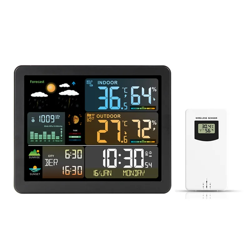 디지털 기상 관측소 시계 실내 실외 온도 및 습도 측정 - Garden Weather Station 리뷰 및 가격