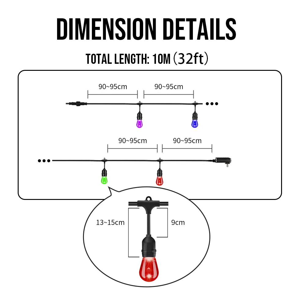 10m 20m 30m 스마트 LED 문자열 조명 상업  - Smart Garden Festoon Lights 리뷰 및 가격